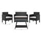 preview thumbnail 54 of 52, SAFAVIEH Outdoor Aboka 4-Piece Conversation Patio Set