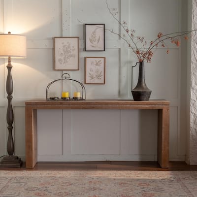 Solid Wood Console Table - Retro Sofa Table for Living Room