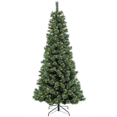 National Tree Company 7.5 ft. Pre-Lit Pilchuck Pine Tree with LED Lights - 7.5 Foot