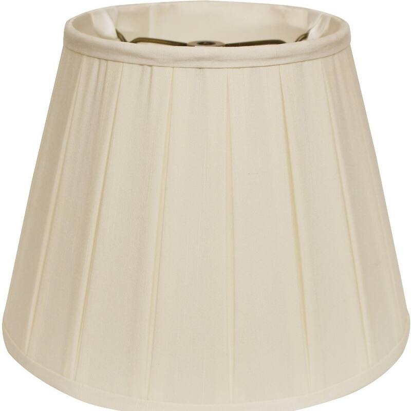 HomeRoots 11" Ivory Slanted Crimped Box Shantung Lampshade - 11