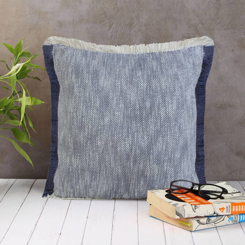 Sevita Two-Tone Cotton Fringe Throw Pillow