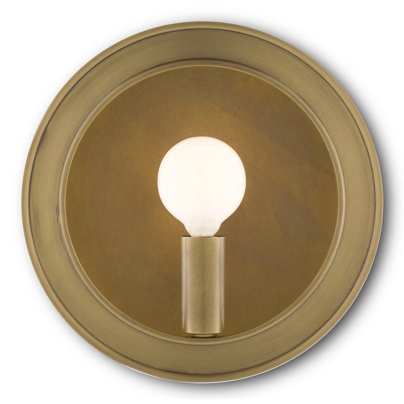 Currey & Company Chaplet Brass 1-Light Wall Sconce - 8"h x 8"w x 3.5"d