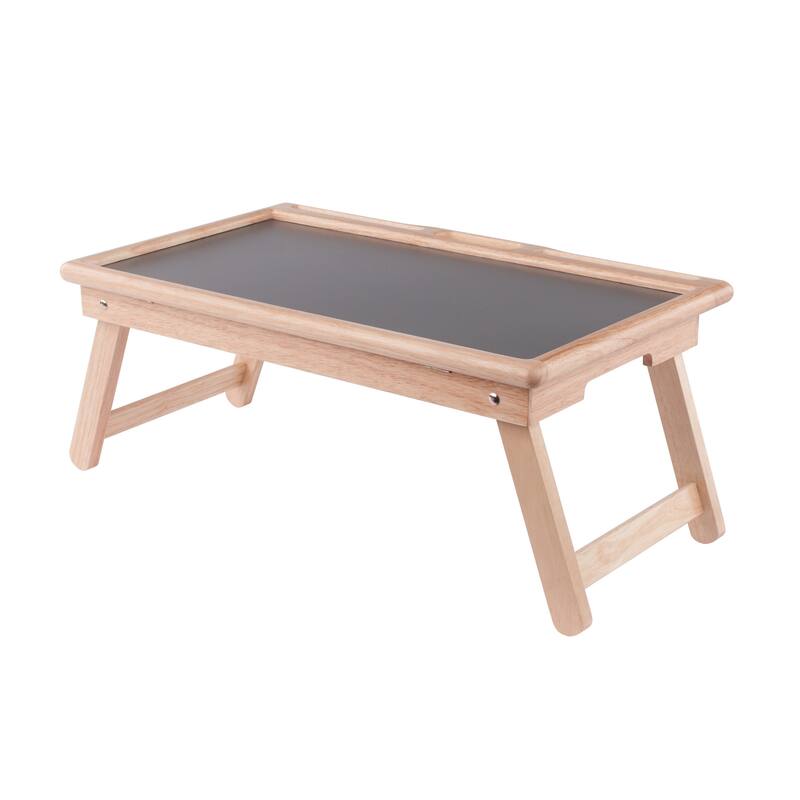 Arlo Breakfast Tray with Flip Top Gray and Natural Finish