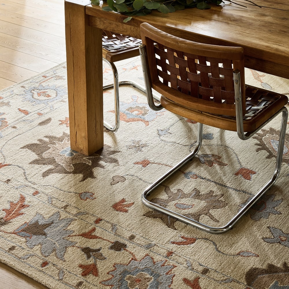 Woodland Bordered Wool Area Rug