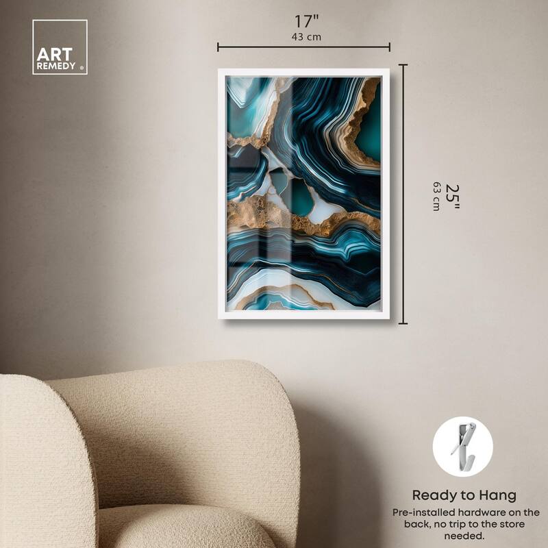 Teal Tectonic II Shadowbox by Art Remedy