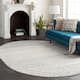 Edie Bohemian Geometric Area Rug - 4' x 6' Oval - Grey