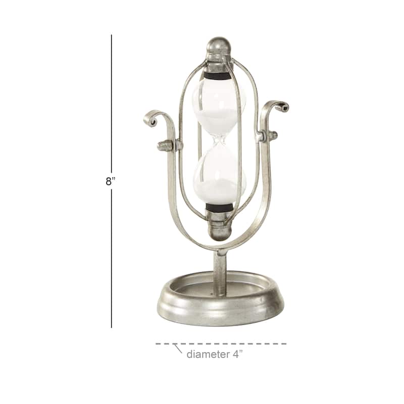 Metal Hourglass Sand Timer - Silver or Black - Roche River Decor