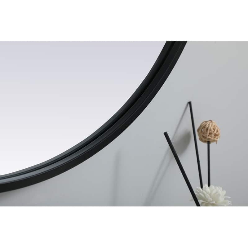 Indigo Home Metal Frame Oval Mirror 24x30 Inch