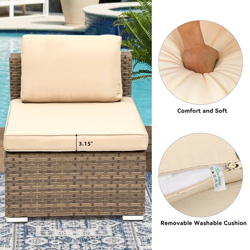 Moasis 6 Pieces Patio Furniture Sets with Retractable Canopy - 6 Pieces