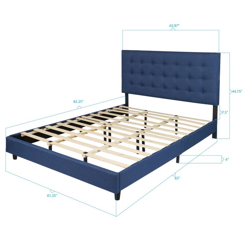 Madison Upholstered LED-lit Platform Bed Frame