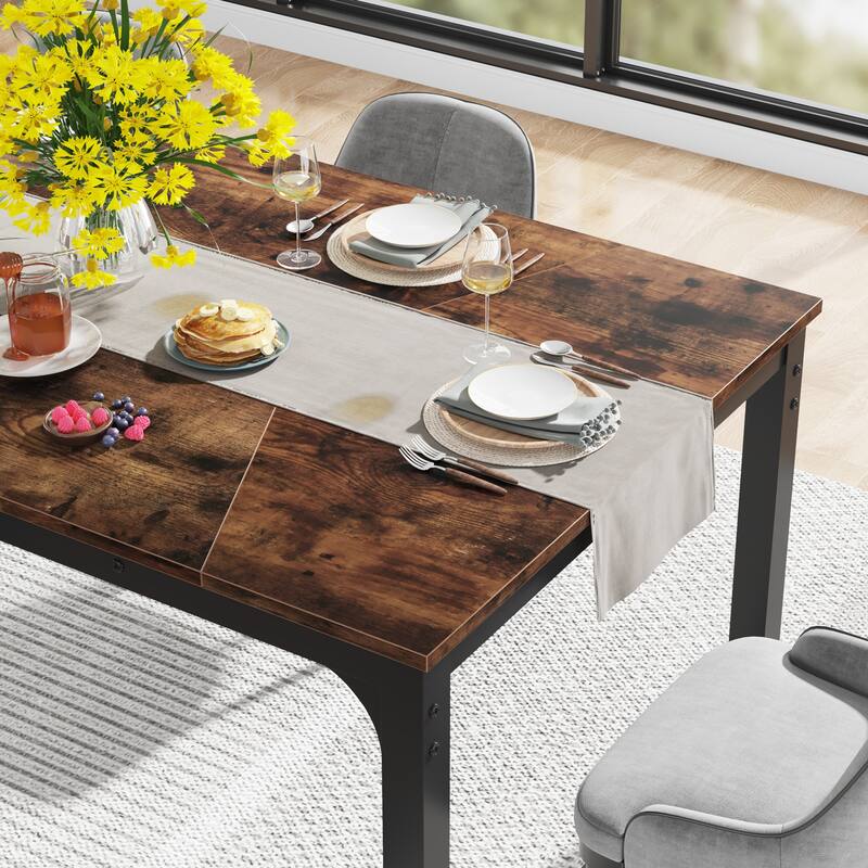 Industrial Rectangular Dining Table for 6-8 People