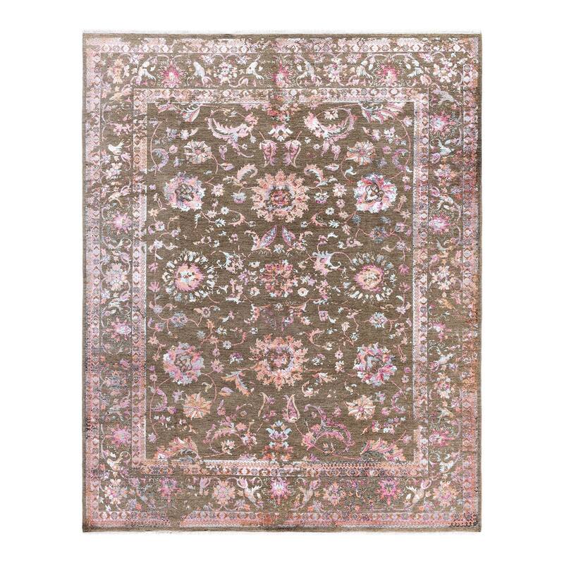 Ikat One-of-a-Kind Handmade Area Rug, Brown - 8' 2" x 9' 10"