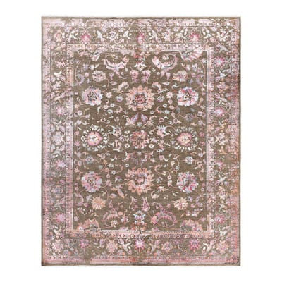 Ikat One-of-a-Kind Handmade Area Rug, Brown - 8' 2" x 9' 10"