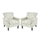 Mid-Century Modern Accent Chairs with Nailhead Trim