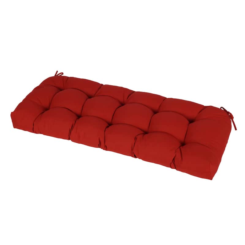Aoodor Outdoor Polyester Tufted Bench Cushion, Water-resistant & Fade-Resistant Cushion - 46" x 19.7" x 5.1" - Red