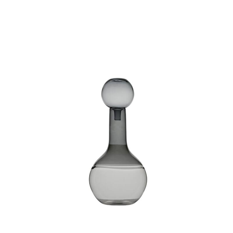 Glass Globe Bottle Vase - 11" - Clear and Gray