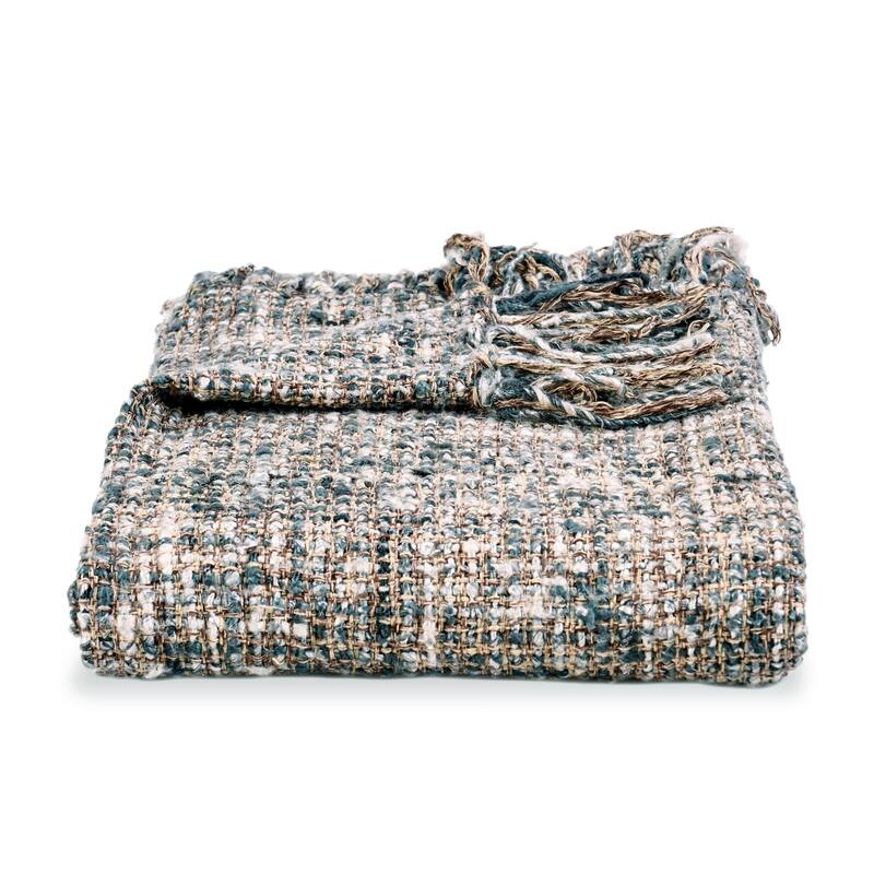 Villa by Classic Home Recycled Cotton Blend 50x70 Woven Throw Blanket