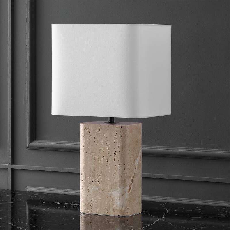 SAFAVIEH Couture Lisabryna Travertine Table Lamp - 12"W x 10"D x 22"H