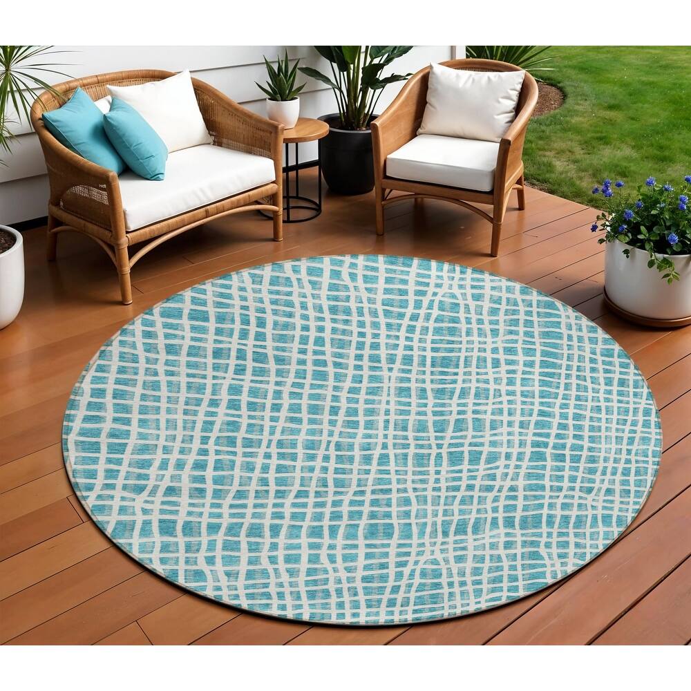 HomeRoots Striped Transitional Rectangle Outdoor Rug