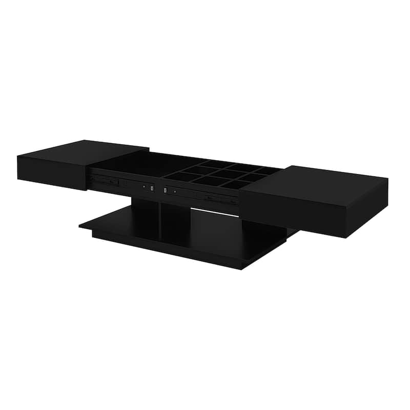 41.3''-76.7'' Extendable Coffee Table, Efficient Central Coffee Table with Multiple Storage Compartments