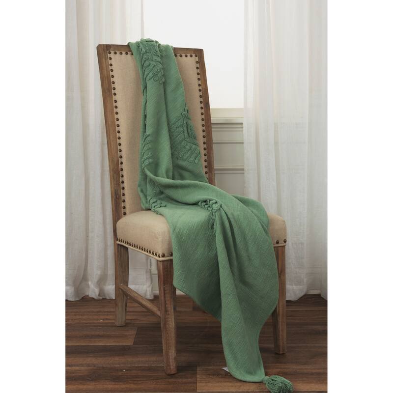 Rizzy Home Ikat Textured Cotton Throw - Green