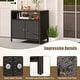 preview thumbnail 11 of 18, Costway Patio Rattan Storage Cabinet with Acacia Wood Countertop Open - See Details