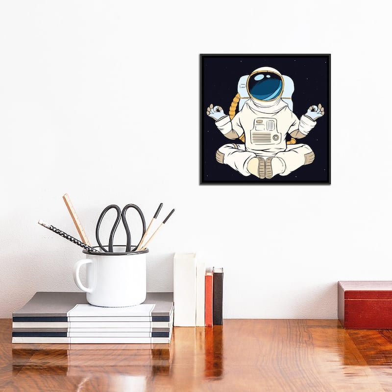 iCanvas "Astronaut and meditation" by Art Mirano Framed Canvas Print