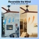 preview thumbnail 75 of 157, YUHAO SylvanAir Modern 52 in. Flush Mount Outdoor/Indoor Ceiling Fan with 3 Solid Wood Blades and DC Reversible Motor