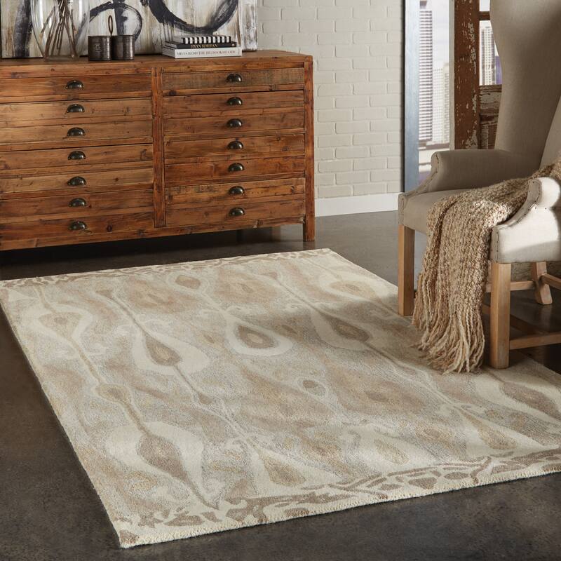 Style Haven Alana Abstract Hand-made Native Colored Wool Area Rug