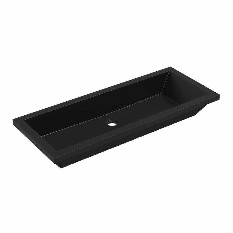 Arcata NativeStone drop-in Rectangular Bathroom Sink - 36" - Charcoal