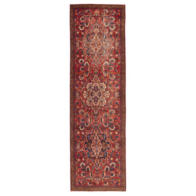 ECARPETGALLERY Hand-knotted Anatolian Vintage Red Wool Rug - 3'0 x 10'10