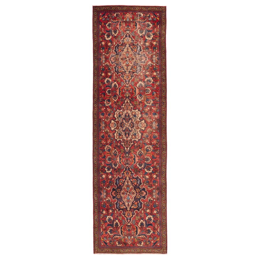 ECARPETGALLERY Hand-knotted Anatolian Vintage Red Wool Rug - 3'0 x 10'10