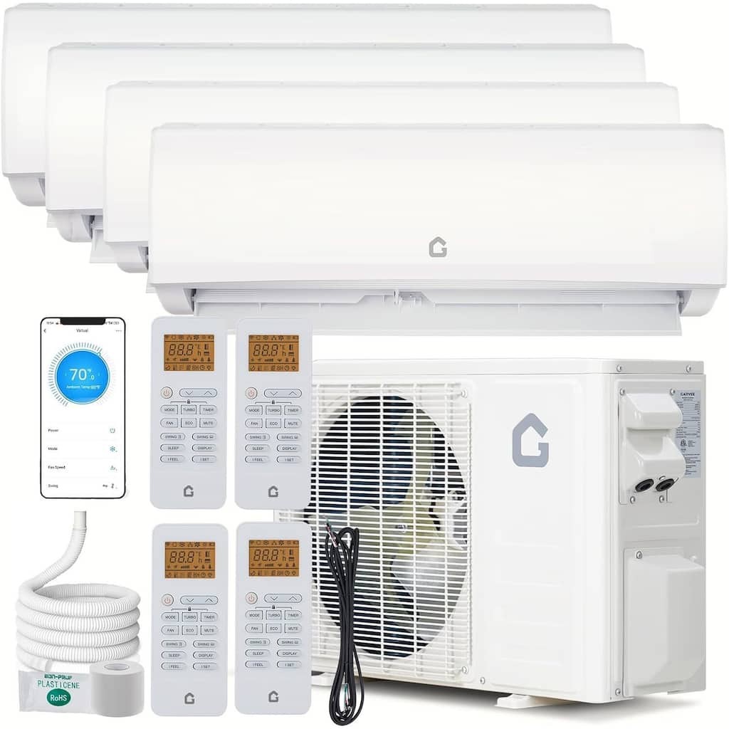 19 SEER2 35000 BTU Dual Zone Mini Split Air Conditioner, 9K+9K+12K+12K, 230V