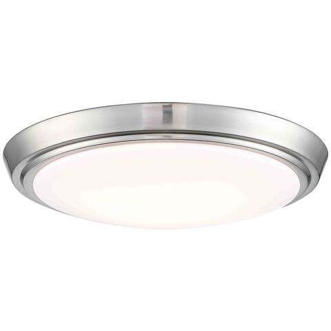 11-Inch LED Brushed Nickel Flush Mount Ceiling Light - 11" x 11" x 2"