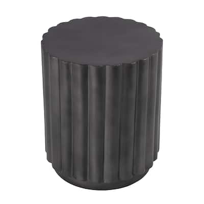 Ava 15 in. W Round Iron Fluted Side Table