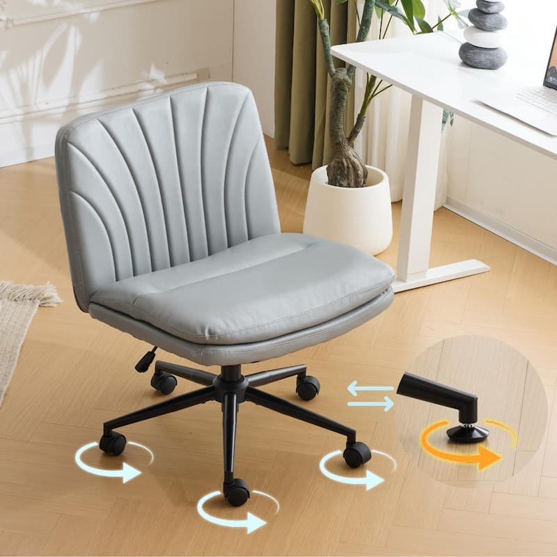 Oil Waxed Leather Reclining Swivel Chair with Ottoman 360 Degree Adjustable Lounge Chair for Living Room and Home Office