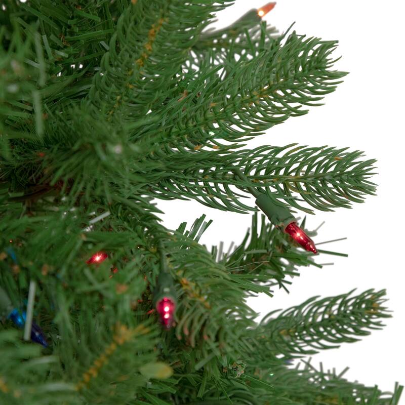 4' Full Sierra Noble Fir Artificial Christmas Tree, Multi Lights - 4 Foot
