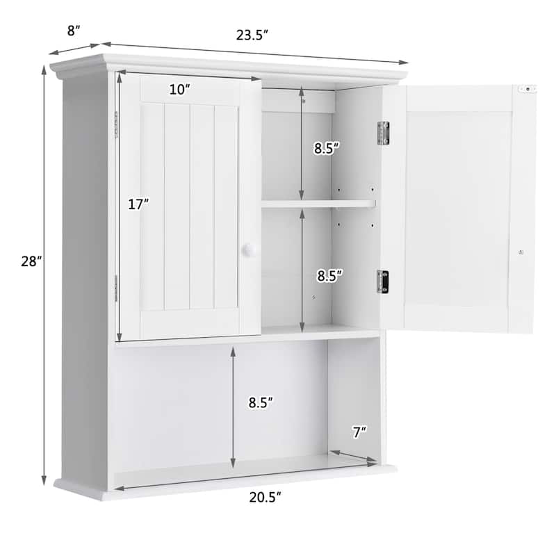 Costway Wall Mount Bathroom Cabinet Storage Organizer Medicine Cabinet - see details