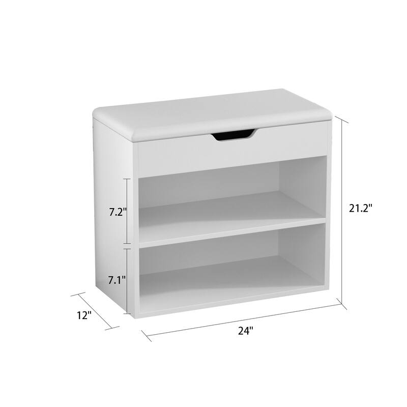 Home Shoe Changing Stool Wooden Shoe Storage Cabinet Thickened Seat