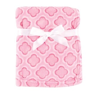 Luvable Friends Baby Girl Coral Fleece Blanket, Pink Clover, One Size - Pink Clover - One Size
