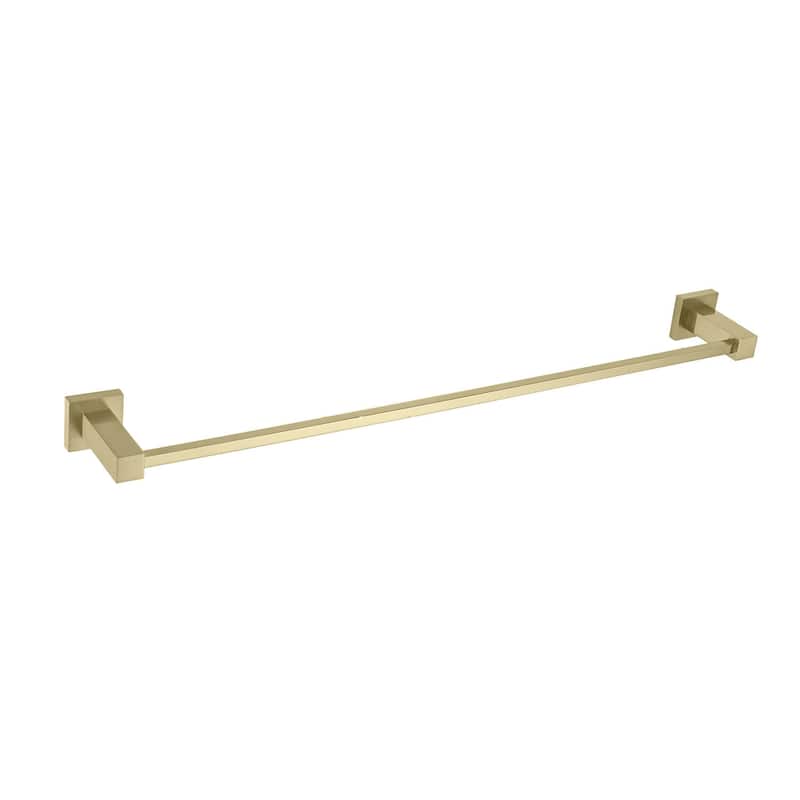 Cube 24 inch Bathroom Towel Bar - Brush Gold