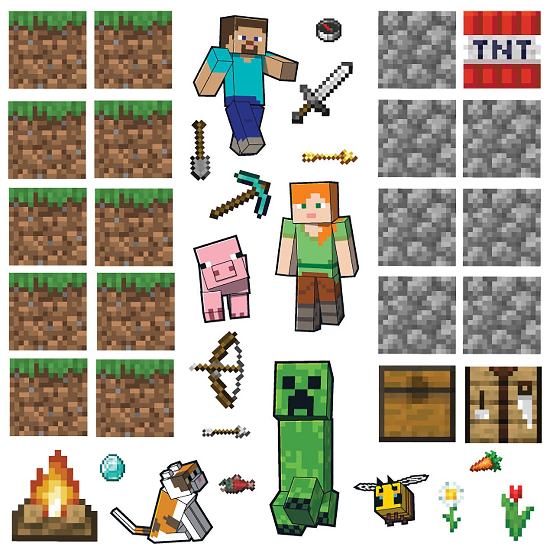 RoomMates Minecraft Blocks Build Your Own Wall Decals