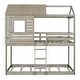 preview thumbnail 4 of 7, Antique Gray Safety Design Twin Over Twin Loft Bed with Roof & Guardrail