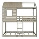 preview thumbnail 4 of 25, Playhouse Inspired Twin-Over-Twin Bunk Bed with Roof, Window, Guardrail, Ladder