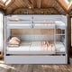 preview thumbnail 1 of 18, Rubber Wood Convertible 2 In 1 Full Over Full Bunk Bed with Twin Size Trundle for Kids and Baby for Bedroom Light Grey