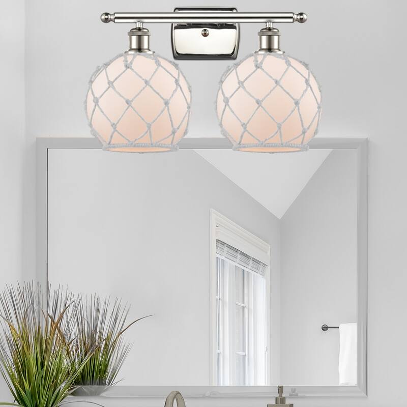 Innovations Lighting Farmhouse Rope 2 Light 16" Wide Bathroom Vanity