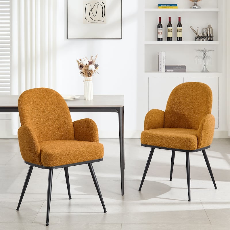Fabric Upholstered Dining Chairs Set of 2/4 with Arms - 34.8"H x 23.2"W x 22.8"D