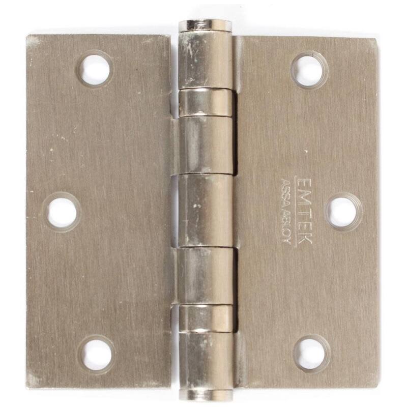 Emtek 3-1/2" x 3-1/2" Plated Steel Heavy Duty Square Corner Ball - Satin Nickel