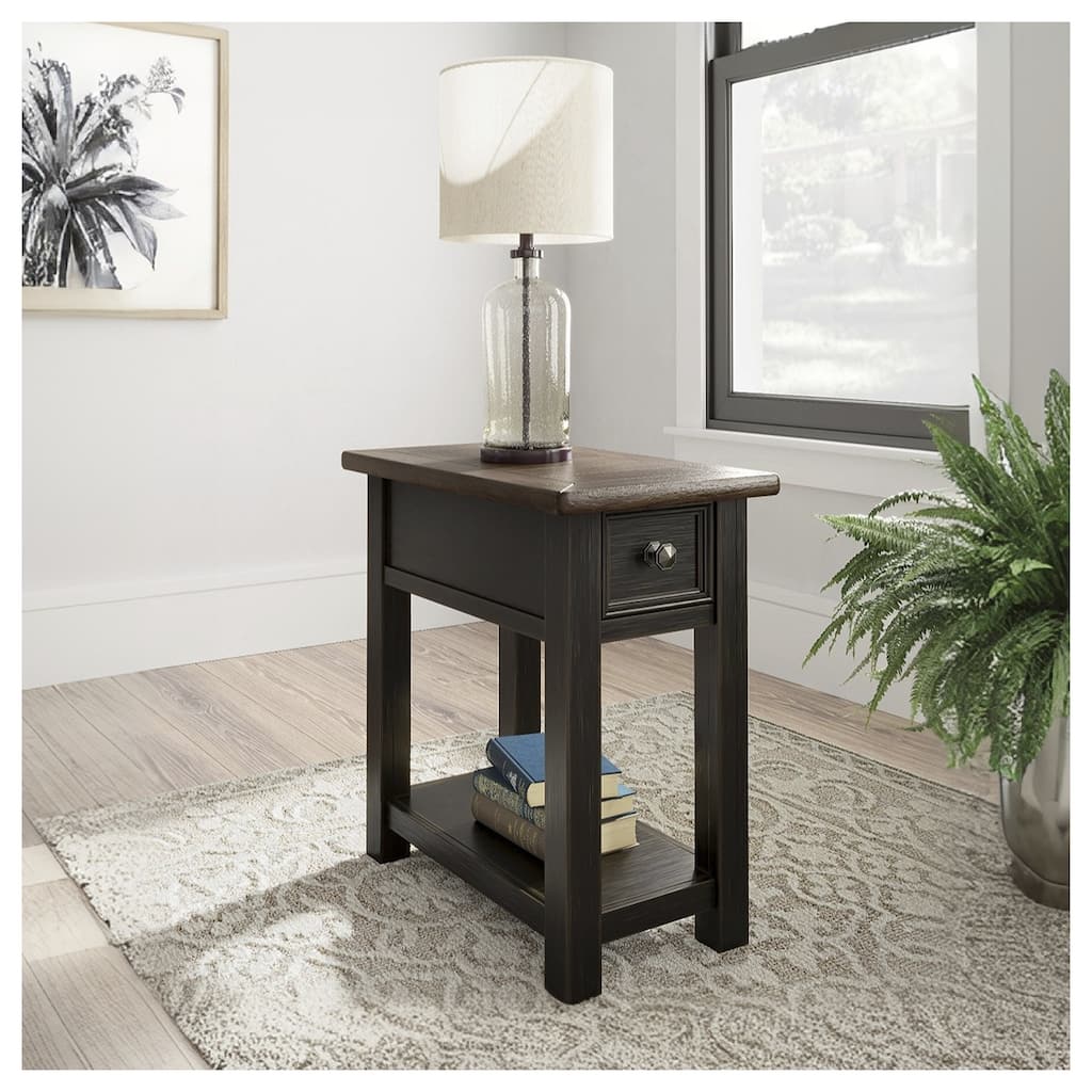 Signature Design by Ashley  Tyler Creek Dark Gray/Brown Chair Side End Table - 24"W x 14"D x 24"H