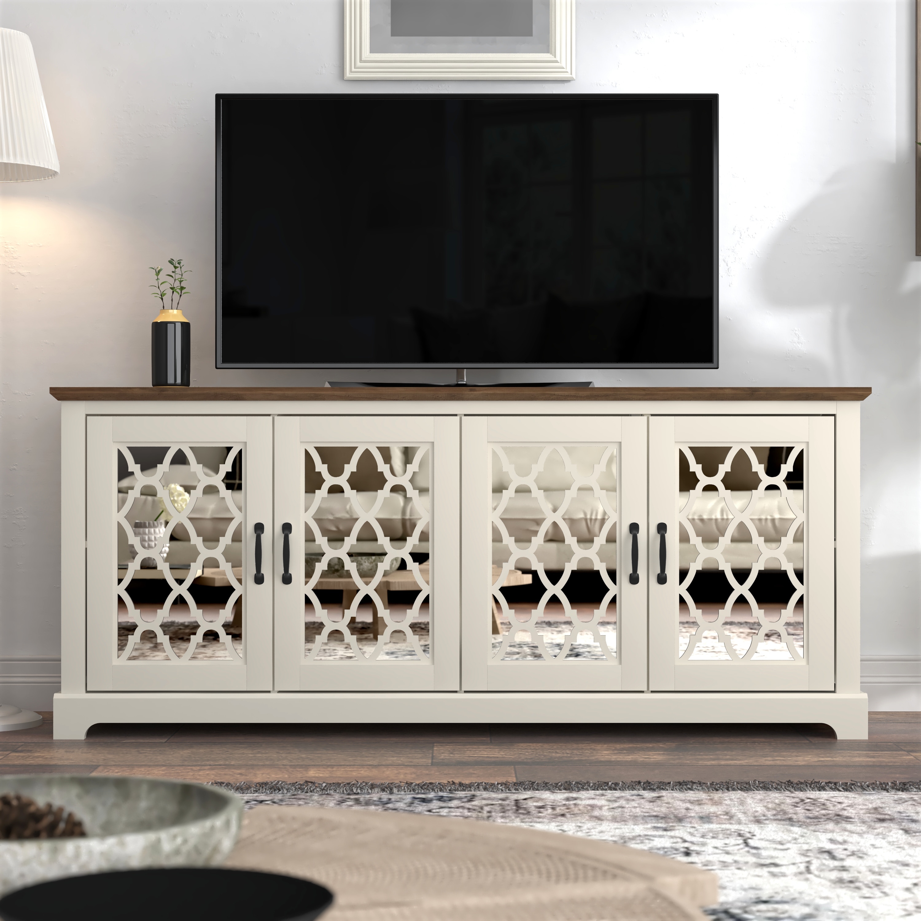 White tv stand 70 sales inch wide